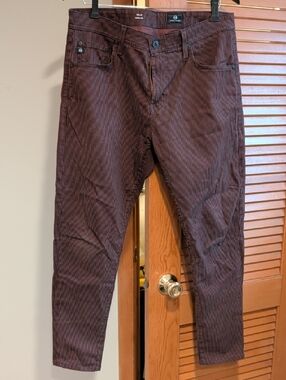 AG Adriano Goldschmied Slim Brown Herringbone Chinos